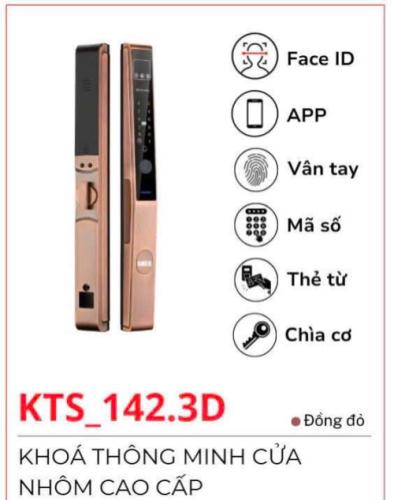 Khóa Thông Minh Siker KTS 142.3D – Giải Pháp Bảo Mật Face ID Đẳng Cấp Cho Cửa Nhôm